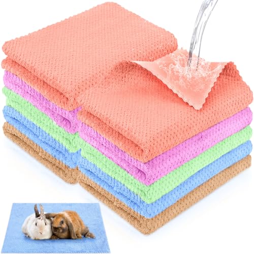 VitalCozy 10 Pcs Guinea Pig Cage Liners Washable Rat Bedding for Guinea Pigs Controlling Absorbent Waterproof Pee Pads Blanket for Rabbits Hamster Small Animal Chinchilla(Grid,18x24 Inch,Multicolor) - color: Multicolor, size: 18x24 Inch, style: Grid