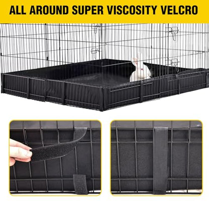 Aivituvin Rabbit Playpen Pet Pen Small Animal Cage with Waterproof Liner - Extension Playpen - color: Black