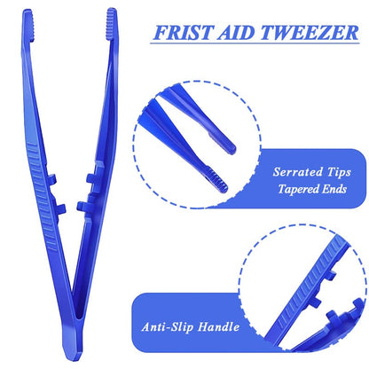 First Aid Tweezers, Plastic Tweezers, Disposable Forceps for Medical, Crafts, Dressing, Gauze, Lab, School, Elementary Science (100) - size: 100 PACK