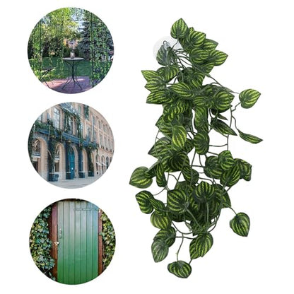 Pssopp Lifelike Plant Decorative Hanging Silk Terrarium Plant with Suction Cup for Reptile Rainforest Box Aquarium Landscape(NFF-80)
