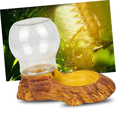 Toddmomy Automatic Reptile Drinking Fountain Resin Crafted Tortoise Basin Easy- Pet Water Feeder Lizard Water Bowl