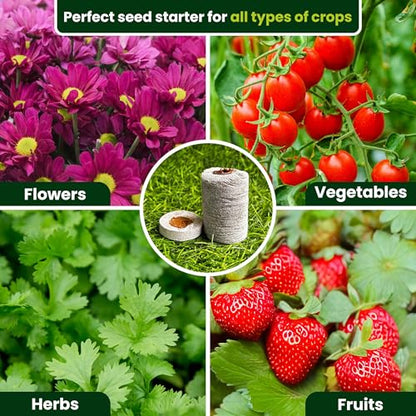 Gro-Med Organic Coco Coir Seed Starter Pellets NPK Enriched 100 Pcs, 35mm Perfect to Grow Herbs, Vegetables, Flowers Seedling, Compressed Coconut Coir Soil Plugs for Seed Germination - OMRI - size: 100 Pack - NPK Enriched Seed Starter Pellets