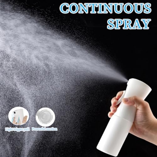 Misto Continuous Spray Bottle with Ultra Fine Mist - 6.8oz/200ml for Hair, Home Cleaning, Salons, Plants, Aromatherapy, and More - Hair Spray Bottle, Barber Accessories (2 Pack) (Rose White) - color: Rose White
