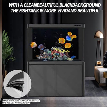 Fish Tank Aquarium Background - Black, Electrostatic Adhesion, Glue-Free, Easy Installation, Traceless Removal, Size 19.6 X 59 Inch - size: 19.6 X 59 Inch