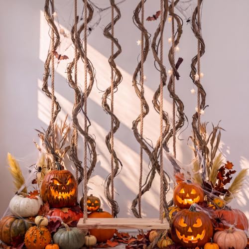 Suncalla 5 Pcs Artificial Bendable Tree Branches for Decoration Fake Trunk Garland Twigs Leaves Cherry Blossom Grape Vines for Wall Hanging Front Door Reptile Habitat Decoration (35in,Original) - color: Original, size: 35in