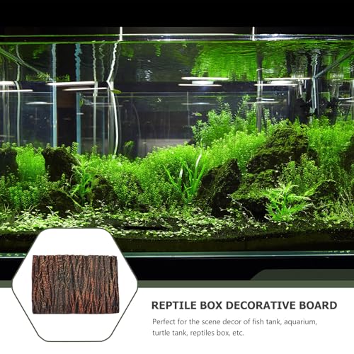 Fish Tank Background Board Turtle Box Decorative 3D Emulated Oak Bark Aquarium Landscaping Panel for Reptile Terrariums