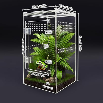 MYGIIKAKA Jumping Spider Enclosure Accessories, Tarantula Spider Box, Bug Cage, Praying Mantis Habitat Enclosure, Snail Insect Terrarium, Caterpillar Habitat (6x6x12 inch) - size: 6x6x12 inch