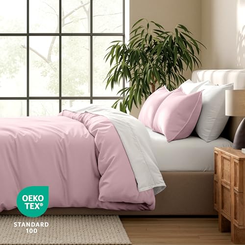 Bare Home Bedding Duvet Cover Extra Long Size - Premium 1800 Super Soft Collection - Lightweight, Cooling - Soft Breathable Bedding Duvet Cover (Twin/Twin XL, Dusty Pink) - color: 30 - Dusty Pink (No Comforter), size: Twin/Twin XL