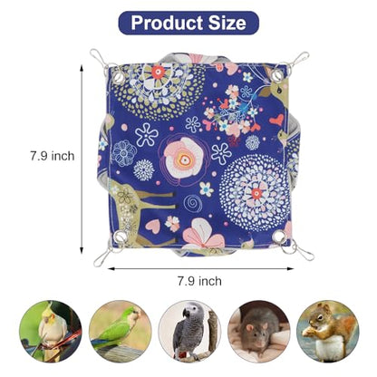 Wontee Bird Double Hammock Warm Nest Bed for Parrot Budgie Parakeet Cockatiel Conure Lovebird Hamster Rat Mice Chinchinlla (S) - size: S