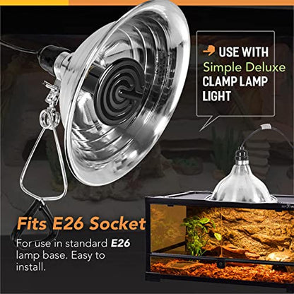 Simple Deluxe Reptile Heat Lamp Bulb Ceramic Heat Emitter 40W/60W/100W/150W/250W, No Light Emitting Brooder Coop Heater for Amphibian Pet & Incubating Chicken Black (Pack of 3) - size: 250W (Pack of 3)