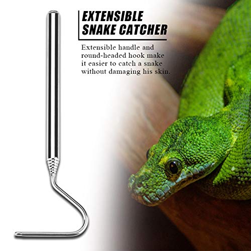 Snake Tong, Telescoping Snake Handling Tool Snake Hook, Stainless Steel Reptile Catcher Snake Catcher, Reptile for Snake