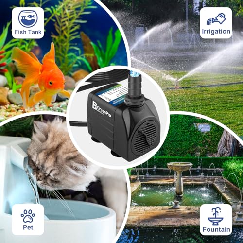 Fountain Pump, 2-Pack 550GPH(2000L/H 30W) Submersible Water Pump, Adjustable Ultra Quiet Fountain Pump with 4 Nozzles 7.2ft High Lift for Aquarium, Fish Tank, Pond, Waterfall, Outdoor, Hydroponics