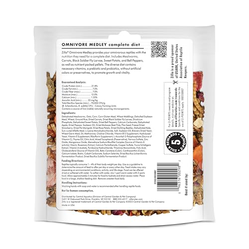 Zilla Pet Reptile Omnivore Food Medley Diet, 4 oz