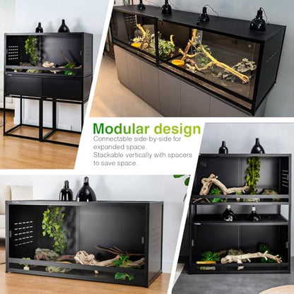 40"x16"x16" (44G) PVC Reptile Enclosure, Lightweight Insulated Terrarium with Tempered Glass Sliding Doors & Lock, Front Opening Habitat for Gecko, Snake, Small Lizards - size: 40"x16"x16" (44 Gallons)