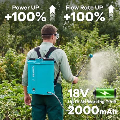 3.17 Gallon Battery Powered Backpack Sprayer, 0-65 PSI Adjustable Pressure, Electric Sprayer with 5 Nozzles and 1 Wands, 18V 2Ah Battery, Wide Mouth Lid for Weeding, Spraying - size: 3.17.