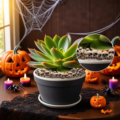 40 Pcs Halloween Mini Skulls Miniature Skeleton Heads Decoration, Tiny Resin Skulls Heads Figurine for Halloween Decoration Crafts Party Favor