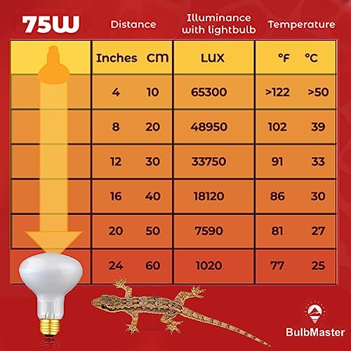 75 Watts UVA Reptile Heat Lamp Bulbs Basking Light for Reptiles and Amphibian, Basking Light for Bearded Dragon, UVA Reptile Light Bulb E26 Base 2 Pack - style: 75WR25-WHITE-2PK