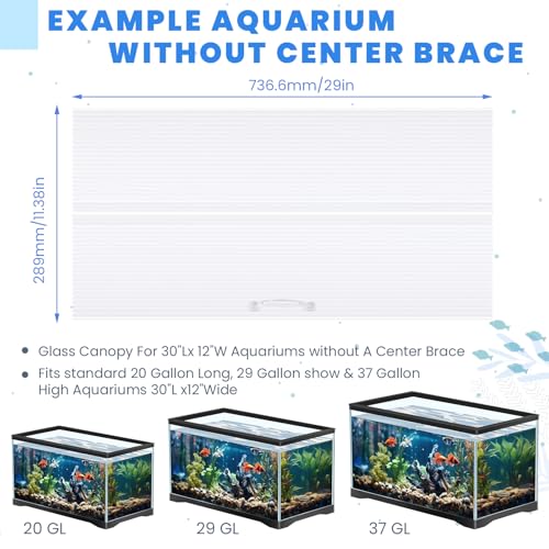 Sieral Aquarium Canopy Set Polycarbonate Greenhouse Panels 29 x 11.38 x 0.24 Inch for 20/29/37 Gallon Fish Tank Without Center Brace Aquariums Cover Fish Tank Lid, Clear - color: Clear, size: 30 x 12 Inch