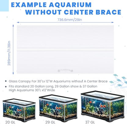 Sieral Aquarium Canopy Set Polycarbonate Greenhouse Panels 29 x 11.38 x 0.24 Inch for 20/29/37 Gallon Fish Tank Without Center Brace Aquariums Cover Fish Tank Lid, Clear - color: Clear, size: 30 x 12 Inch