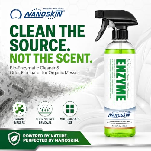 Nanoskin ENZYME Bio-Enzymatic Cleaner & Odor Eliminator 1 Gallon - Fragrance-Free Multi-Surface Cleaner for Organic Stains, Pet Accidents, Food Spills, Light Grease & Grime | Auto, Kitchen & Bath - size: 128 Fl Oz (Pack of 1)