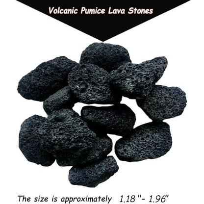 Tfwadmx 10 Pack Aquarium Black Lava Rock Fish Tank Volcanic Pumice Stones for Fish Shrimp Betta(1.18''-1.96'') - color: Black, size: M:1''-2''