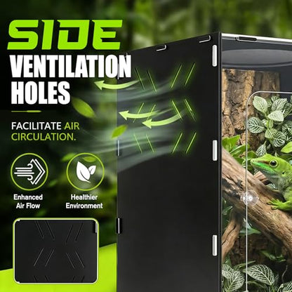 10 Gallon Reptile Tank Enclosure,12x12x18 Transparent Reptile Terrarium Acrylic Front Opening with Metal Translucent Mesh Top for Crested Gecko Lizards, Snakes, Chameleon