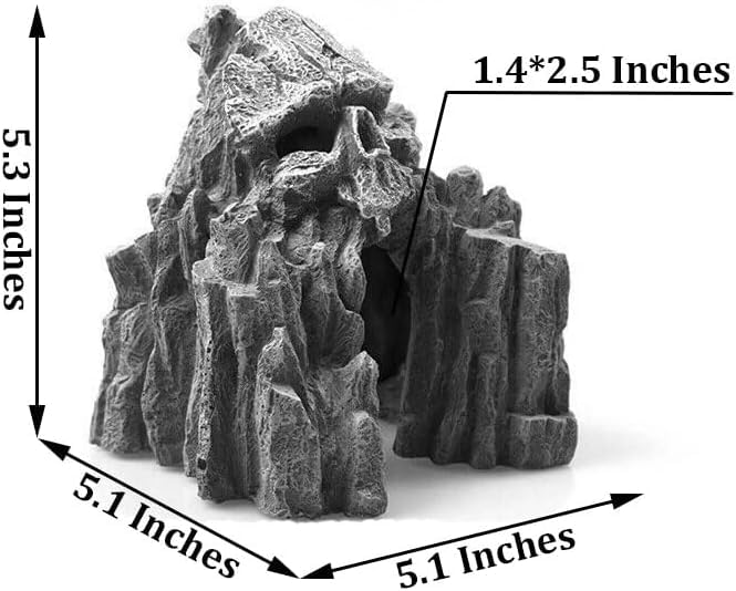 Aquarium Decoration Skull Mountain Resin Cave Decor for Fish Tank Habitat and Enhancing Reptile Landscape Decor