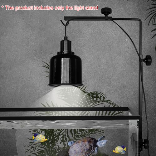 MiOYOOW Reptile Lamp Stand, Adjustable Height Terrarium Light Stand with Double Suction Cup for Reptile Glass Terrarium Tank Fish Tank Plant Tank