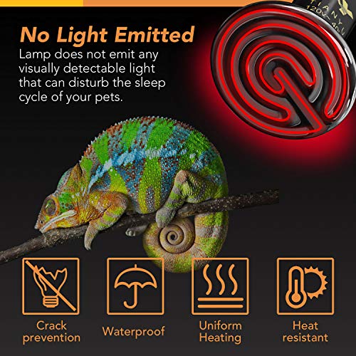 Simple Deluxe 40W Reptile Heat Lamp Bulb No Light Ceramic Heat Emitter Brooder Coop Heater - size: 40 Watts, style: 1 Pack
