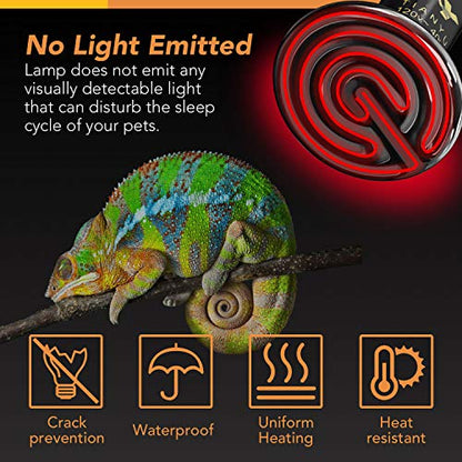 Simple Deluxe 40W Reptile Heat Lamp Bulb No Light Ceramic Heat Emitter Brooder Coop Heater - size: 40 Watts, style: 1 Pack