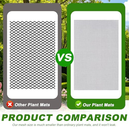 lasuroa 10pcs Flower Pot Mesh Pad, 11.8x7.87 Inch Bonsai Drainage Screens Plant Pot Drainage Mesh Barrier Mat for Preventing Soil and Substrate Leakage (Gray) - color: Gray