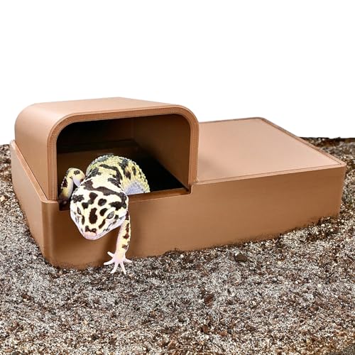 Reptile Humid Hide Box with Lid | Cave Humidity Hide for Leopard Gecko, Hognose Snake, Corn Snake Reptile Underground Lay Box Hideout Habitat Tank Enrichment | Decor Decoration Accessories
