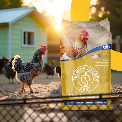 Premium Chicken Sand 50 lbs (4-Pack) – Dust-Free, Odor-Control Bedding for Chicken Coops, Nesting Boxes, and Runs – Natural Poultry Litter, 200 lbs Total - size: 4 Pack