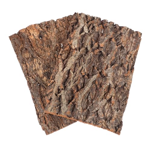 Toyvian Reptile Tree Bark Platform 2 Pack Natural Cork Bark Terrarium Decor for Climbing and Basking Habitat Accessories for Bearded Dragons Lizards Turtles and Small Pets