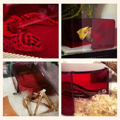 Visible Reptile Hide Box, PMMA Small Hideaway Snake Hide Enclosure, Easy to Clean Reptile Hides Cave for Leopard Geckos, Snakes, Lizards, Cornsnakes, Hamster - Small & Juvenilem (5.2 x 3.73 x 2.3 in) - size: Small