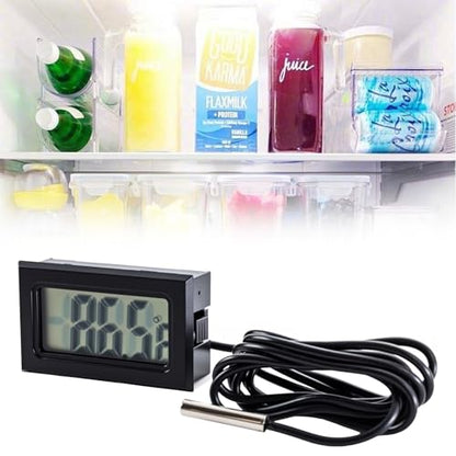 10 Pieces of Digital LCD Thermometers, Temperature Digital LCD Refrigerator Thermometers, Water Temperature, with Probes, in Fahrenheit.