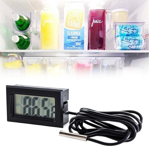5 Pieces of Digital LCD Thermometers, Temperature Digital LCD Refrigerator Thermometers, Water Temperature, with Probes, in Fahrenheit.