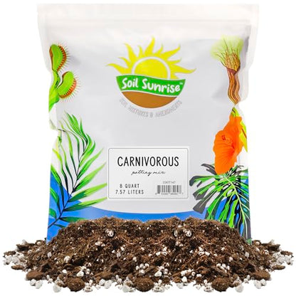 Soil Sunrise Carnivorous Plant Potting Soil Mix (8 Quarts) Ideal Additive for Venus Fly Traps, Sundews, and Pitcher Plants - size: 8 Quarts
