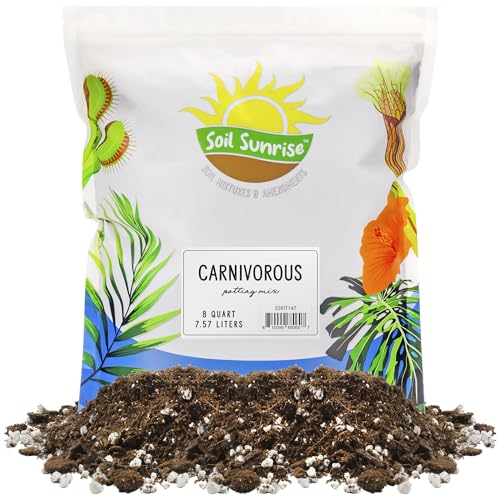 Soil Sunrise Carnivorous Plant Potting Soil Mix (8 Quarts) Ideal Additive for Venus Fly Traps, Sundews, and Pitcher Plants - size: 8 Quarts
