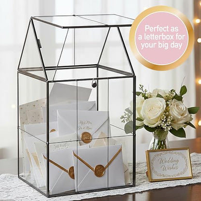 D'Eco Glass Geometric Centerpiece (6x5x11) - Planter Terrarium - Spring Home Decor & Wedding Letterbox - Fill with Succulents, Cacti, Air Plants, Moss, Flowers for Plant Lovers