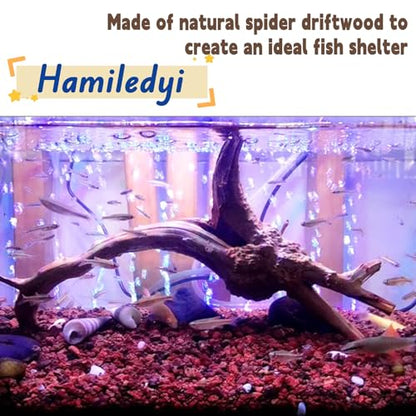 Hamiledyi 4PCS Driftwood for Aquarium 8-10in Natural Spider Wood Reptile Branches Fish Tank Log Ornament Aquarium Trunk Decoration - size: M:Spiderwood (8-10in 4PCS)