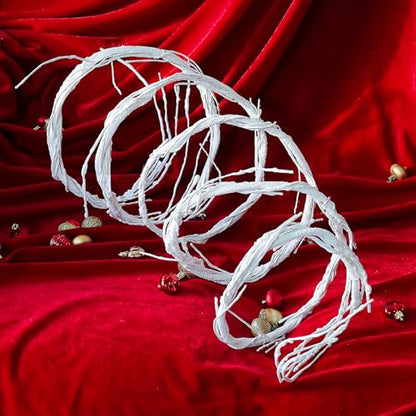 118inch Long Bendable White Grapevine Garland Artificial Tree Branches Fake Cherry Blossom Twigs Grape Flore Vines Wall Hanging Wreath Reptile Climbing For Door Christmas Swing Arch Decoration (Small) - size: ['Small']