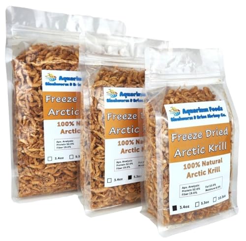 Arctic Krill, Freeze Dried for All Tropical & Pond Fish... 5.3oz Clear Bag - size: 5.3 Ounce (Pack of 1)
