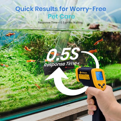 Etekcity Infrared Thermometer Laser Temperature Gun, -58°F to 1130°F | Adjustable Emissivity, MAX Display, Pizza Oven, BBQ, Meat, Candy, HVAC, Refrigerator, Non-Contact Temperature Measurement - color: Laser Yellow, style: Advanced
