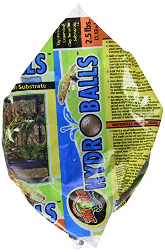 Zoo Med HydroBalls Lightweight Expanded Clay Terrarium Substrate, 2.5 Pounds (Pack of 2) - size: 2.5 Pounds (Pack of 2)