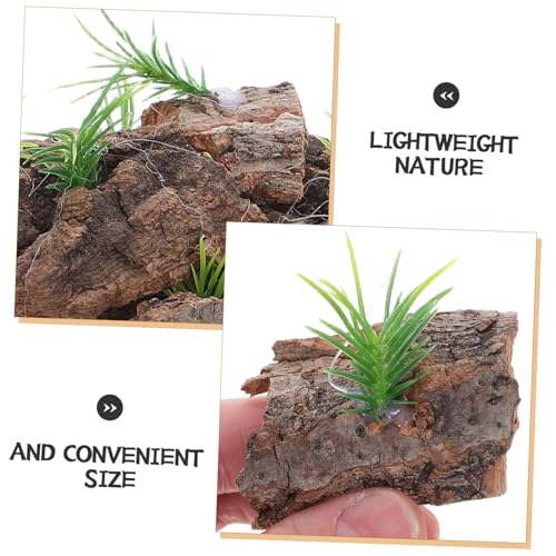 VANZACK 20pcs Natural Cork Bark Reptile Terrarium Background for Climbing and Hiding Tree Bark Decor for Reptile Tank Supplies Realistic Aquarium Habitat Enhancement