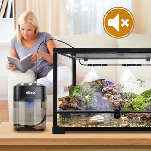 Reptile Mister Fogger, 2.2L Solo Adjustable Starter Mister for Reptile Terrariums, Programmable Misting System with High Pressure Silent Pump & 2PCS Nozzles for Reptiles Amphibians