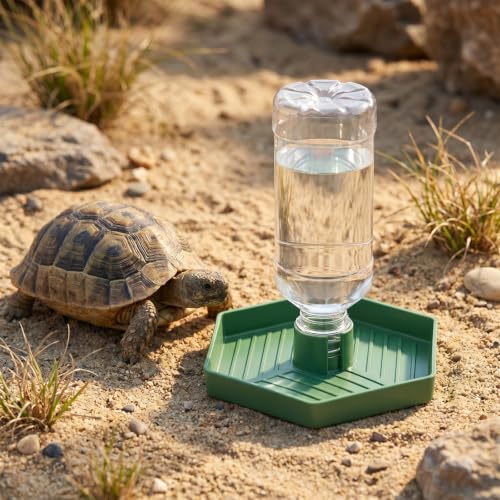 Reptile Water Dispenser, Tortoise Water Dish Bearded Dragon Water-Bowl | Tortoise Habitat Accessories Reptile Terrarium Automatic Water-Feeder-Dispenser for Reptiles Amphibians Turtle Chameleon (XL)