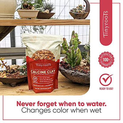 Tinyroots Clay Soil for Plants, 2.25 Quart Bag, Bonsai Tree Soil Additive, Turface Clay Holds Moisture, Provides Drainage and Aids in Root Development - size: 2.25 Quarts