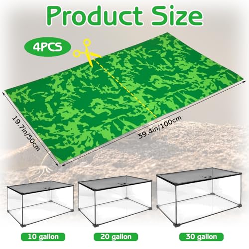 Tfwadmx 4 Pcs Reptile Carpet 39’’ x 20’’ Terrarium Floor Liner Reptiles Cage Mat Reptile Substrate Floor Tank Accessories for Leopard Gecko Lizard Bearded Dragon Tortoise Snake